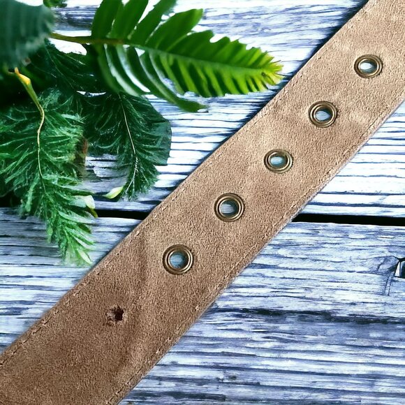 VINTAGE Y2K FOSSIL  ( MED ) Genuine Leather Patchwork Belt - Picture 8 of 10